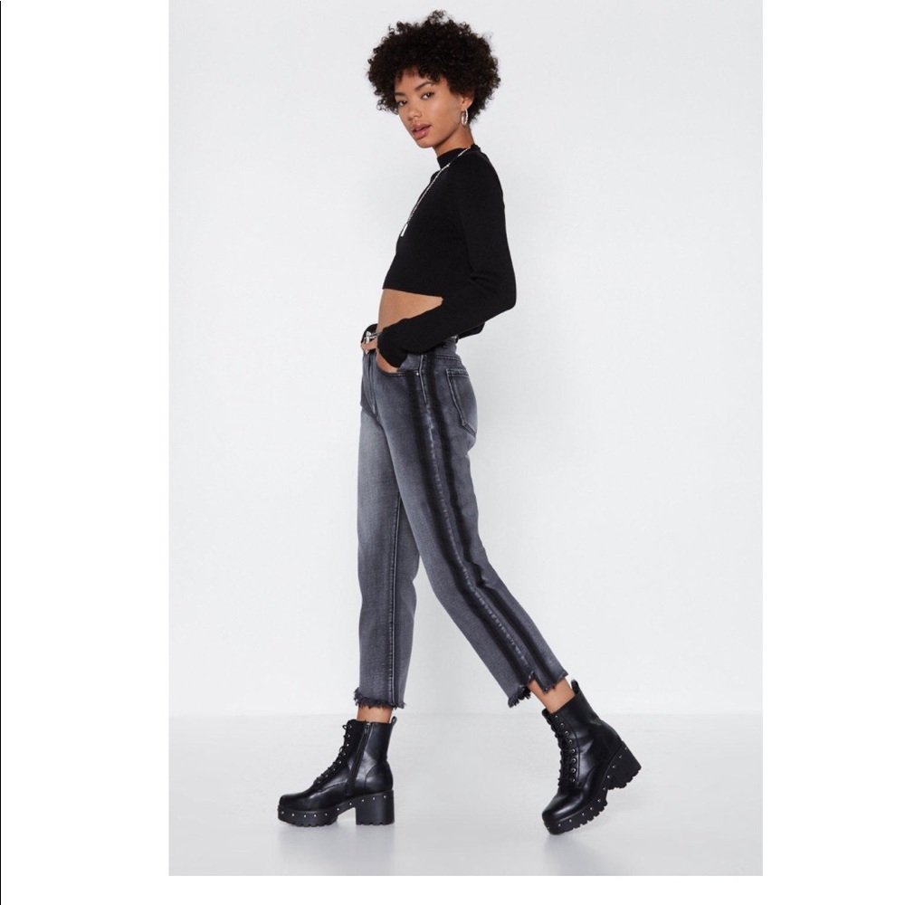 Nasty Gal black frayed jeans